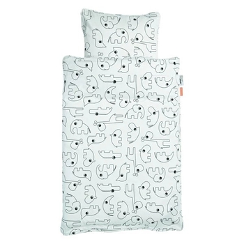 Постельное белье Done by Deer, 80х100 см, 35х40 см, голубой (20502/22345) - Pampik