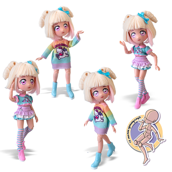 Ігровий набір 4SF Manga Dolls серії Hello Kitty Стильна Цукерочка Єдиноріг, 19.5 см (HKTF2000) - Pampik - 3