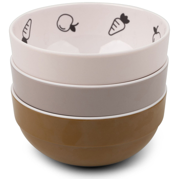 Тарелка глубокая Done by Deer, 3 шт., пудровый (1819631/35653) - Pampik - 2