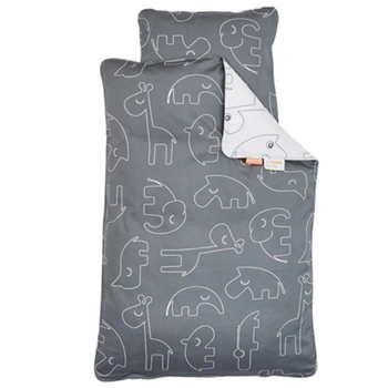 Постельное белье Done by Deer, 100х140 см, 40х45 см, темно-серый (20815/33043) - Pampik