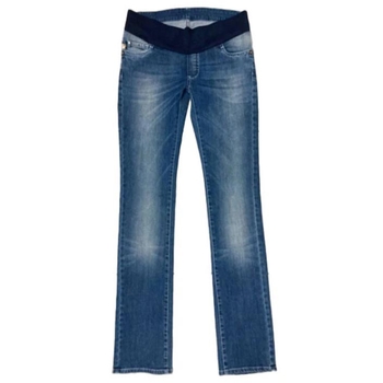 Джинси вузькі Pietro Brunelli вкорочені потерті, срібна відстрочка, джинс, р.40, темно-блакитний (JP0043,560/23025) - Pampik