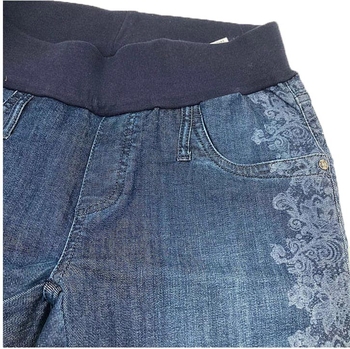 Джинси Pietro Brunelli вузькі вкорочені з бандажем та мереживом, р.40, джинс, синій (JP0043.597/11323) - Pampik - 3