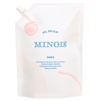 Делікатний очищувальний гель для тіла та волосся Minois Paris, 1 л (GELDELRECH1000) - Pampik