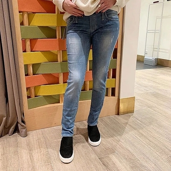 Джинси вузькі Pietro Brunelli вкорочені потерті, срібна відстрочка, джинс, р.40, темно-блакитний (JP0043,560/23025) - Pampik - 6