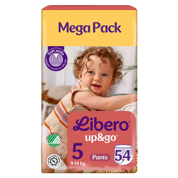 Підгузки-трусики Libero Up&Go 5 (9-14 кг), 54 шт. - Pampik