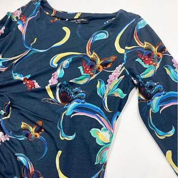 Сукня з асиметричним поясом Pietro Brunelli, р.42, темно-синій (AG0117/21117) - Pampik - 3