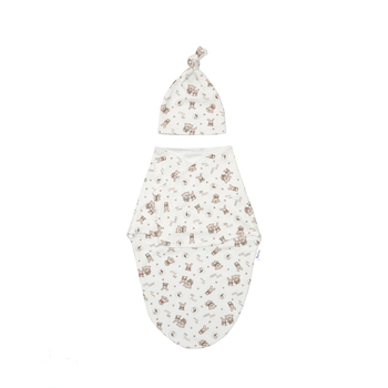 Набор Twins: евро-пеленка и шапочка, интерлок, белый (1911-EP-01) - Pampik - 4