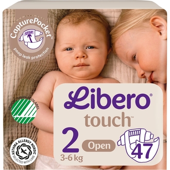 Підгузники на липучках Libero Touch 2 (3-6 кг), 47 шт. - Pampik
