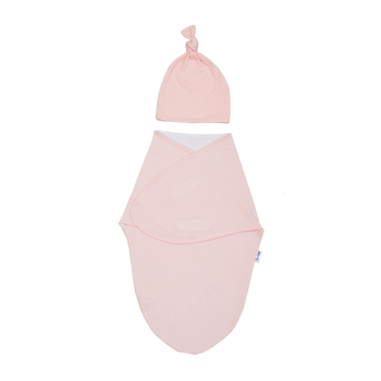 Набор Twins: евро-пеленка и шапочка, интерлок, пудроввый (1911-EP-24) - Pampik