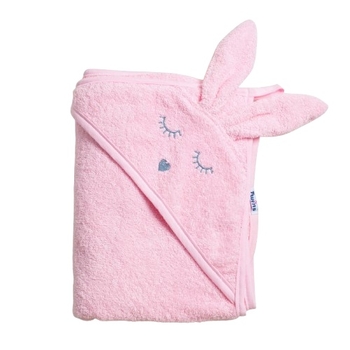 Рушник-куточок Twins Rabbit, 100x100 см, світло-рожевий (1500-TANК-08) - Pampik