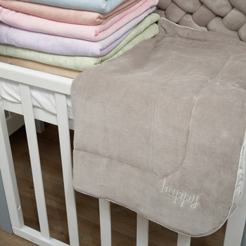 Плед Twins Happy, 90х90 см, серый (1433-TH-10) - Pampik - 3