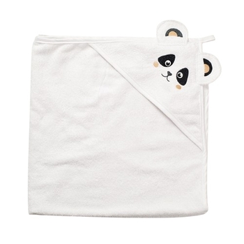 Рушник-куточок Twins Панда, 100x100 см, білий (1500-TANP-01) - Pampik