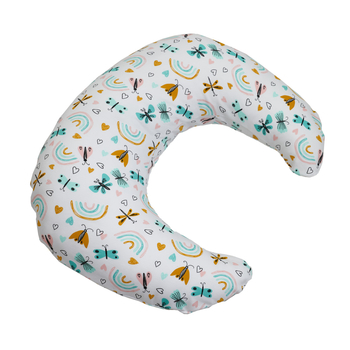 Подушка для вагітних та годування Twins Moon Butterfly, трикотаж, 60х68х18 см, мультиколір (1204-TM-20B) - Pampik