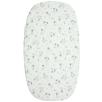 Простирадло на резинці Twins Be happy Лисичка, поплін преміум, 90x50 см, білий з принтом (6010-TBH-66) - Pampik