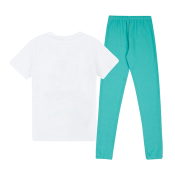 Піжама, що світиться Garnamama Neon PG short 140 Білий Зелений (997024.12249017) - Pampik - 2