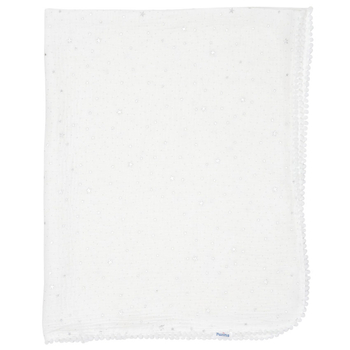 Плед Twins Зірочка, мусліновий з помпонами, 100х80 см, молочний (1624-PMS-202) - Pampik