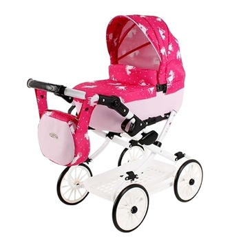 Коляска для ляльки Adbor Viki, рожевий (VI-04) - Pampik