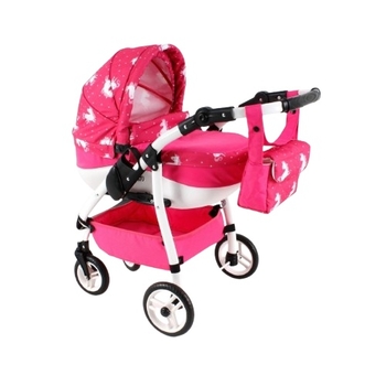 Коляска для ляльки Adbor Lily Sport, рожево-білий (LS-23) - Pampik