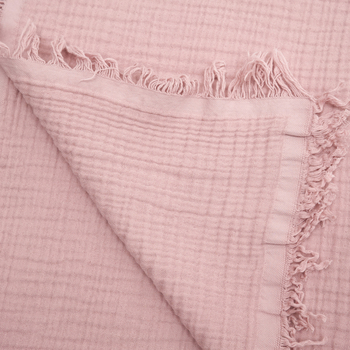 Плед мусліновий Twins Brezzy, 4-шаровий, 120х100 см, пудровий (1625-TMBN-24) - Pampik - 2