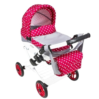 Коляска для ляльки Adbor Lily, червоно-сірий (Lc-11) - Pampik