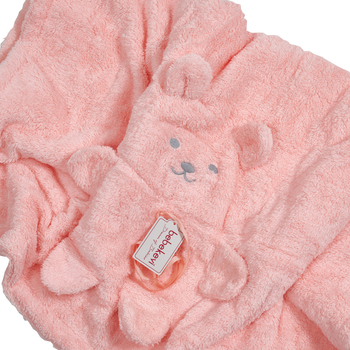 Плед Bebekevi Ведмедик, 90x95 см, рожевий (1236S) - Pampik - 3