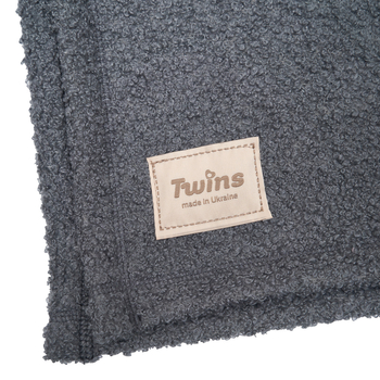 Плед Twins Каракуль, велюр, 95x90 см, сірий (141124-TDS-10) - Pampik - 3