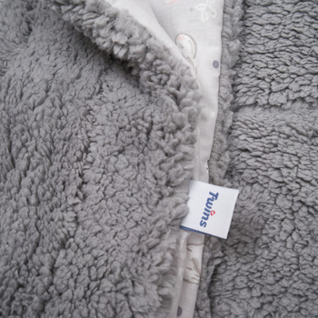 Плед Twins Teddy, 100х80 см, сірий (1424-TT-10) - Pampik - 4