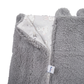 Плед Twins Teddy, 100х80 см, сірий (1424-TT-10) - Pampik - 3