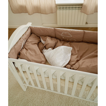 Постельный комплект Twins Fluffy Puffy, 7 элементов, mocca беж темный (4076-TFP-201) - Pampik