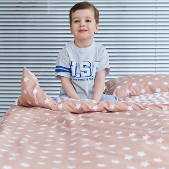 Комплект постільної білизни Twins Star, полуторний, 4 предмети, зигзаг теракотовий (1155-TPS-17) - Pampik - 10