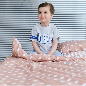 Комплект постільної білизни Twins Star, полуторний, 4 предмети, зигзаг теракотовий (1155-TPS-17) - Pampik - 11