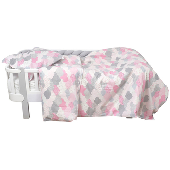 Комплект постільної білизни Twins Хмаринки, полуторний, 4 предмети, рожевий з сірим (1185-TС-08) - Pampik - 2