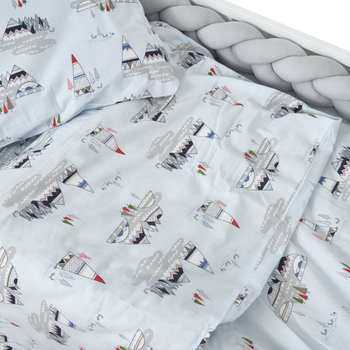 Комплект постільної білизни Twins Soft для хлопчика, полуторний, фланель, 4 предмети, білий з принтом (1115-TPS-25) - Pampik - 7