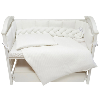 Постільний комплект Twins Cotton, 7 елементів, білий (4077-TC-01) - Pampik