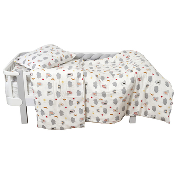 Комплект постільної білизни Twins Soft, полуторний, фланель, 4 предмети, білий з принтом (1115-TPS-20) - Pampik - 2