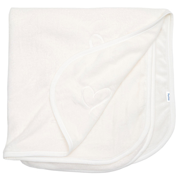 Плед Twins Love, велюр з вишивкою, 90х90 см, молочний (1426-TVL-202) - Pampik - 2