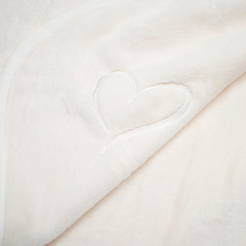 Плед Twins Love, велюр з вишивкою, 90х90 см, молочний (1426-TVL-202) - Pampik - 3