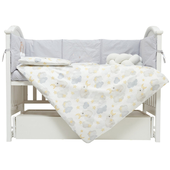 Постільний комплект Twins Fluffy Puffy, 7 елементів, bear grey (4076-TFP-10B) - Pampik