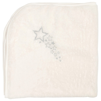 Плед Twins Star, велюр с вышивкой, 90х90 см, молочный (1424-TS202) - Pampik