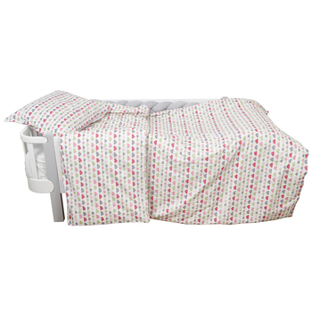 Комплект постільної білизни Twins Хмаринки, полуторний, 4 предмети, happy clouds, білий з рожевим (1185-TС-08H) - Pampik