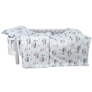 Комплект постільної білизни Twins Soft для хлопчика, полуторний, фланель, 4 предмети, білий з принтом (1115-TPS-25) - Pampik - 6