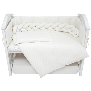 Постільний комплект Twins Cotton, 7 елементів, молочний (4077-TC-202) - Pampik