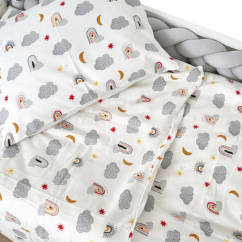 Комплект постільної білизни Twins Soft, полуторний, фланель, 4 предмети, білий з принтом (1115-TPS-20) - Pampik - 3