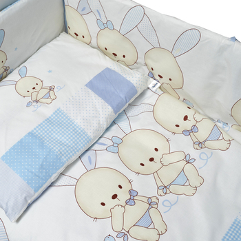 Постільний комплект Twins Dolce Друзі зайчики, 7 ел., блакитний (4060-D7-003) - Pampik - 3