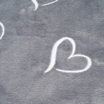 Плед Twins Love, велюр з вишивкою, 90х90 см, сірий (1426-TVL-10) - Pampik - 2