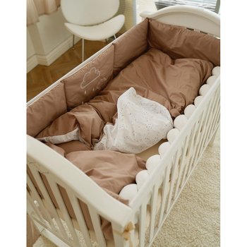 Постельный комплект Twins Fluffy Puffy, 7 элементов, mocca беж темный (4076-TFP-201) - Pampik - 4