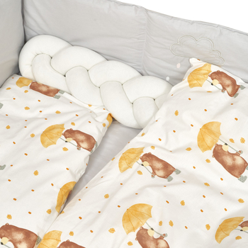 Постельный комплект Twins Fluffy Puffy, 7 элементов, Umbrella yellow серый с желтым (4076-TFP-1005U) - Pampik - 3