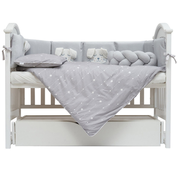 Постільний комплект Twins Кролик, 7 ел., сірий (4075-TК-10) - Pampik