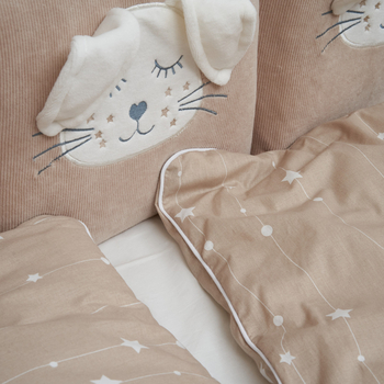 Постільний комплект Twins Кролик, 7 ел., бежевий (4075-TК-02) - Pampik - 2