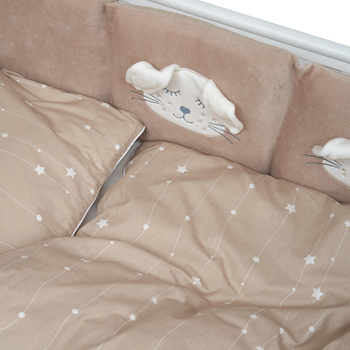 Постільний комплект Twins Кролик, 7 ел., бежевий (4075-TК-02) - Pampik - 3